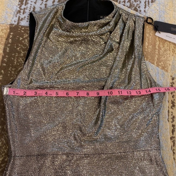 BLACK HALO Gold Sleeveless Crew Neck Above The Knee Party Body Con Dress 6 NWT - Picture 7 of 14